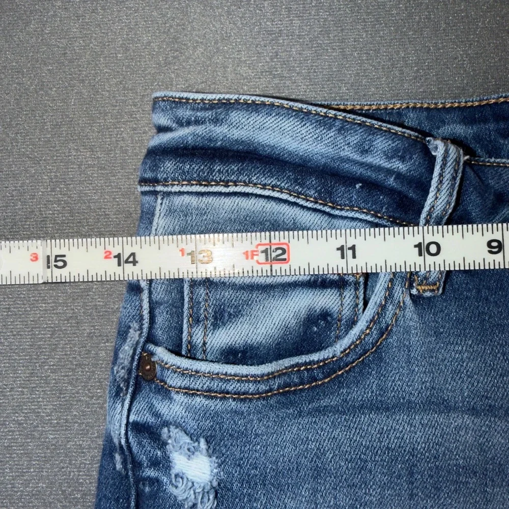Hidden Jeans High Waist Distressed Straight Leg Frayed Hem HD1435ST-DK Size 27